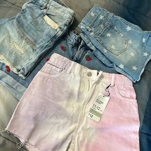 4 pair of girls shorts 2 size 14 2 size 12